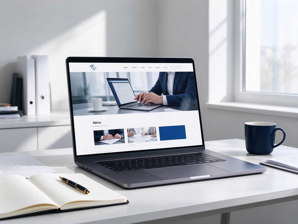 Professional workspace for SiteNestly website design and support services